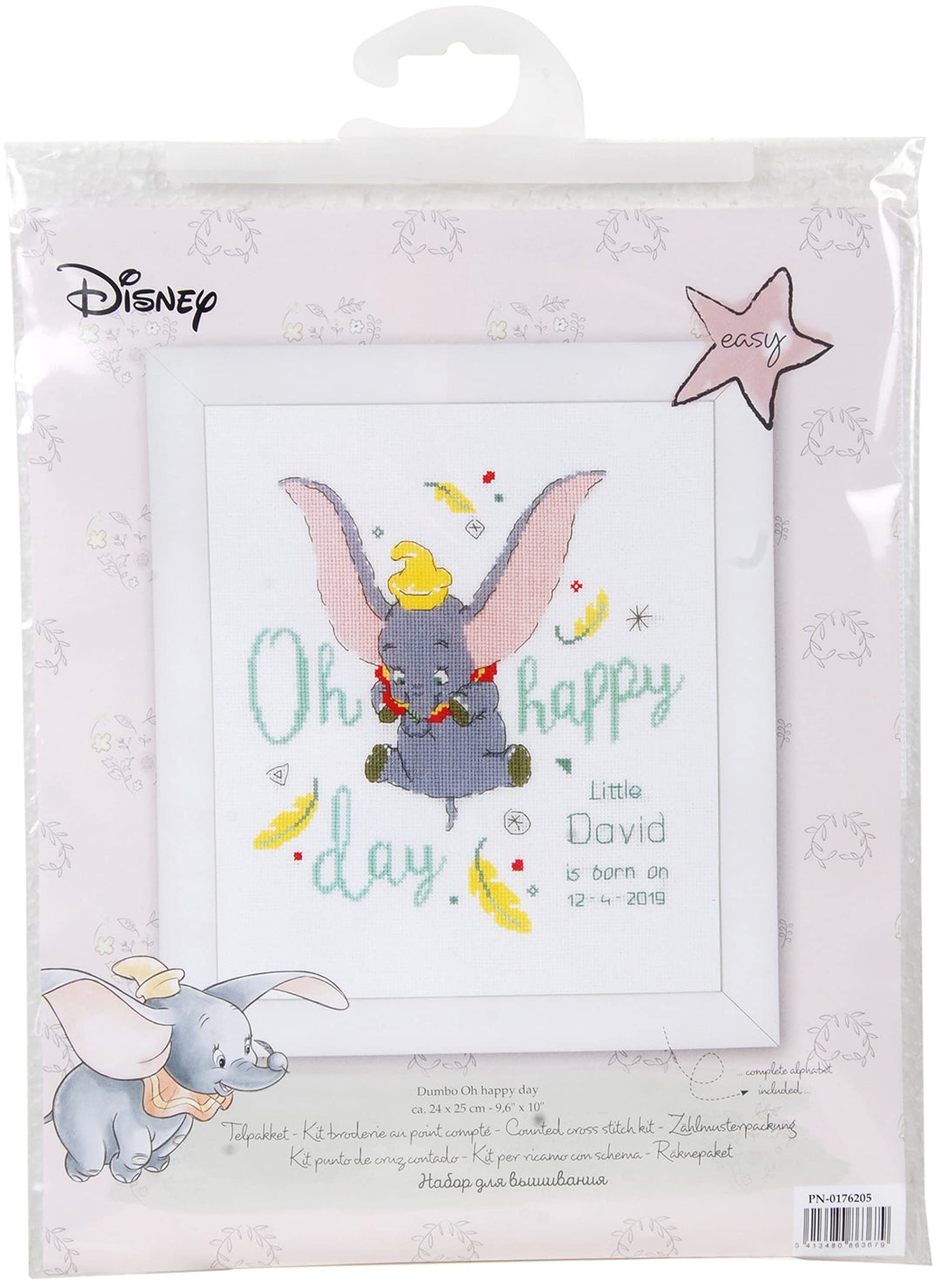 Vervaco PN-0176205 Disney Dumbo Oh happy day I Stickpackung Zählmuster, Baumwolle, mehrfarbig, ca. 2