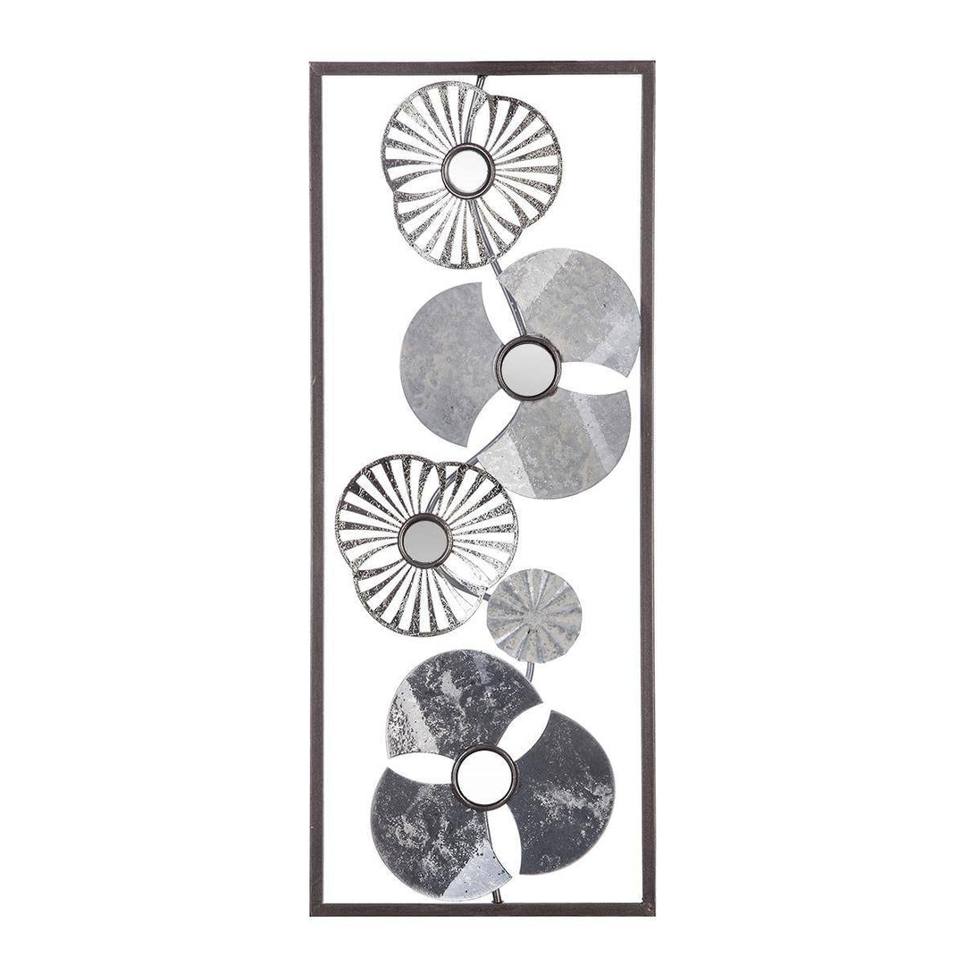 Wanddekoration Blume - Metall - Silber 25 × 61 cm - Mehrfarbig - Atmosphera créateur d'intérieur L.