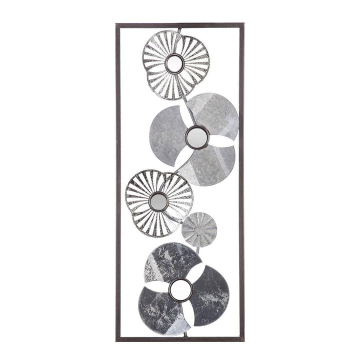 Wanddekoration Blume - Metall - Silber 25 × 61 cm - Mehrfarbig - Atmosphera créateur d'intérieur L.