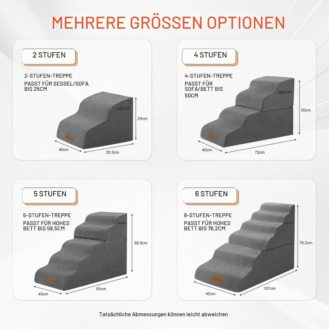 2-1 Hundetrepen für hohe Betten 70cm hoch, 6-Schritt Haustier Treppen/Schritte für kleine grosse Hun