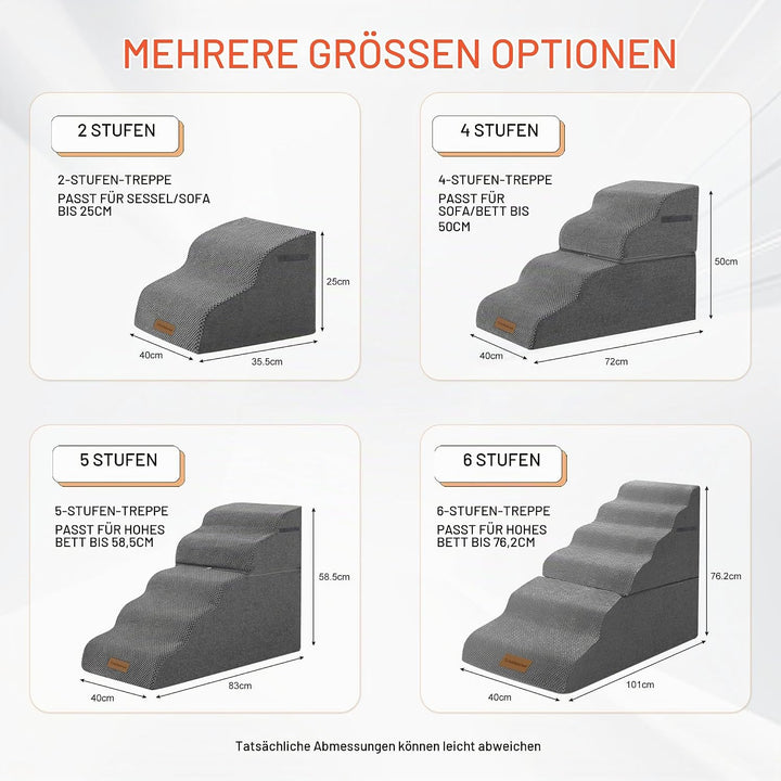 2-1 Hundetrepen für hohe Betten 70cm hoch, 6-Schritt Haustier Treppen/Schritte für kleine grosse Hun