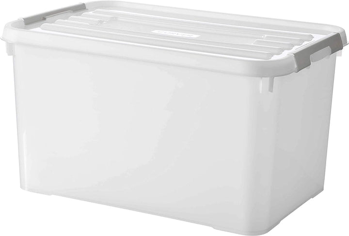 CURVER Box Handy Plus, 65 l, Clips, Weiss – 100% recycelbar, Kunststoff