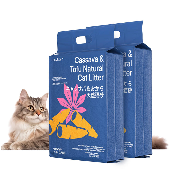 Neakasa Maniok Katzenstreu mit Tofustreu Klumpen, Geruchskontrolle, pflanzliche natürliche Inhaltsst