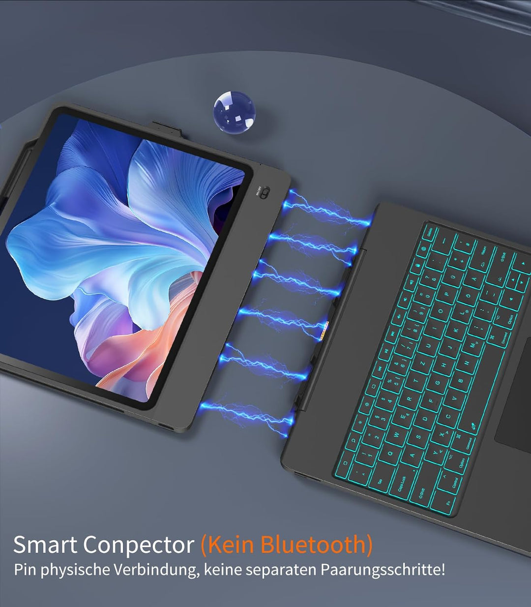 CHESONA ArmorDock iPad Pro 12.9 Hülle mit Tastatur, 6-in-1 Hub Dockingstationen Tastatur für iPad Pr