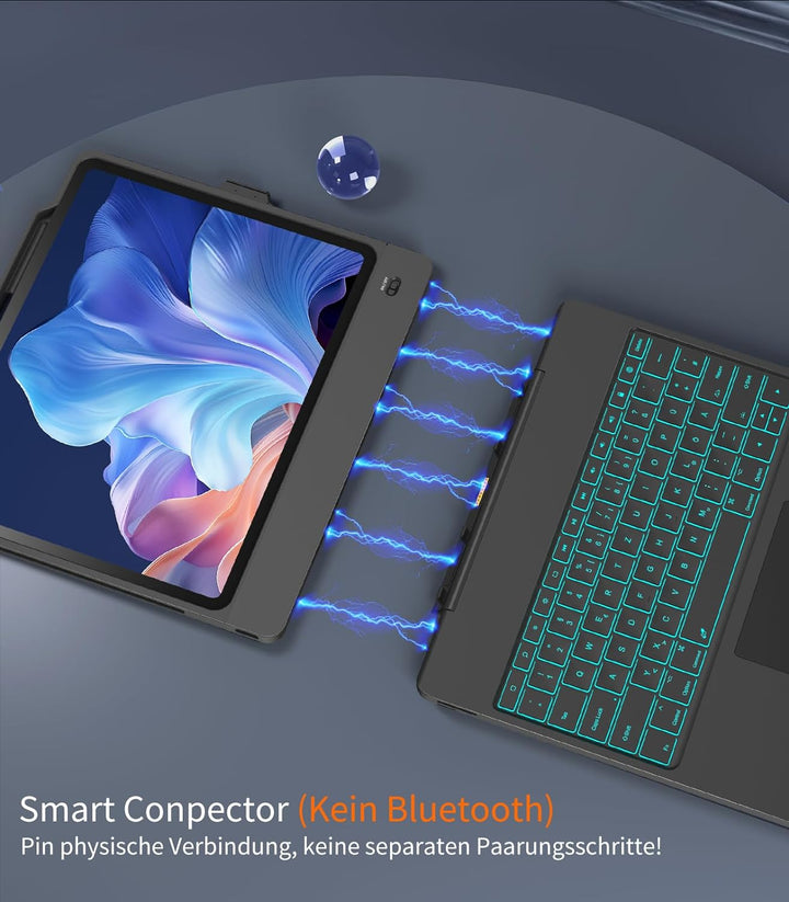 CHESONA ArmorDock iPad Pro 12.9 Hülle mit Tastatur, 6-in-1 Hub Dockingstationen Tastatur für iPad Pr