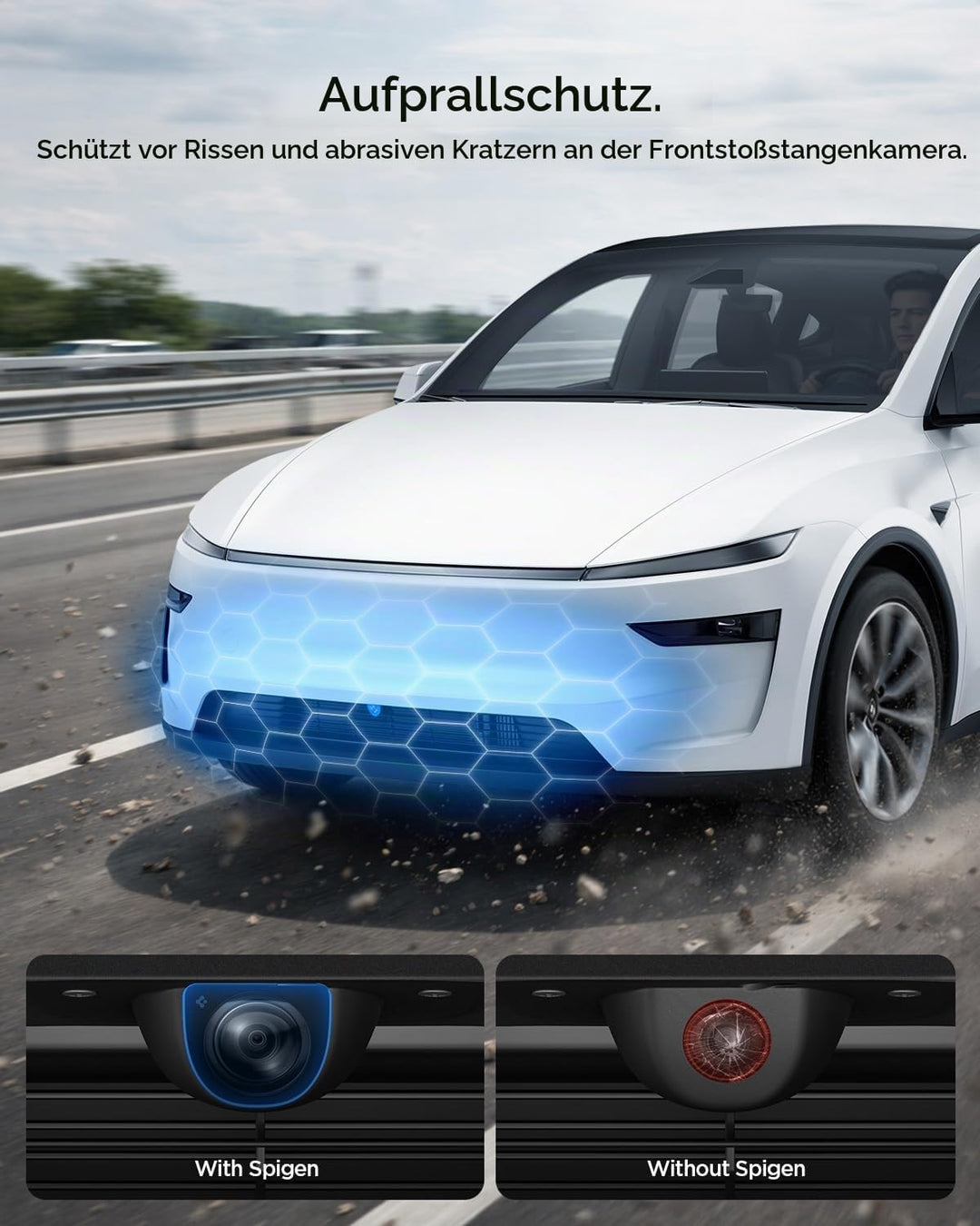 Spigen Displayschutz für Tesla Model Y Juniper 2025 2026 Frontkamera, Schutzabdeckung für Frontschür