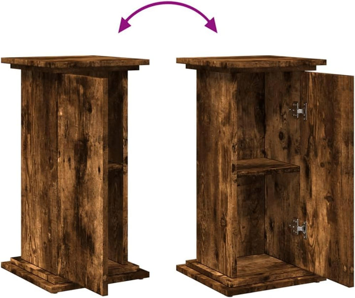 vidaXL Postament mit Stauraum Räuchereiche 31x30x60 cm Holzwerkstoff 31 x 30 x 60 cm Räuchereiche, 3