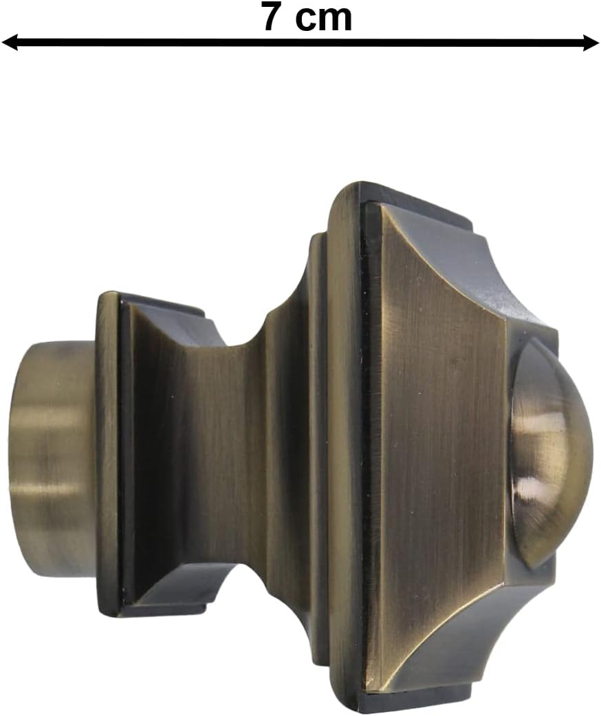 Sento 25/16mm Metall Gardinenstange Vorhangstange 2-läufig Messing Antik Classic 200 cm (2 Stangen 2