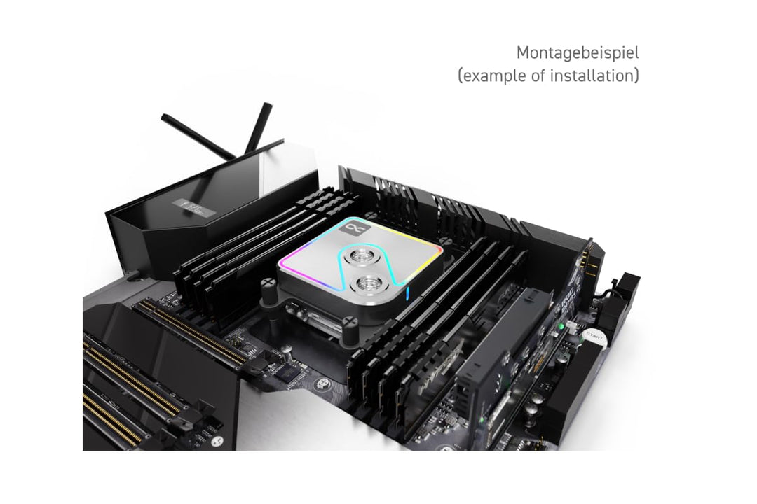 Alphacool Core 1 Aurora CPU-Wasserkühlung kompatibel mit Intel LGA 1700, AMD AM4 / AM5, Silver, Silv