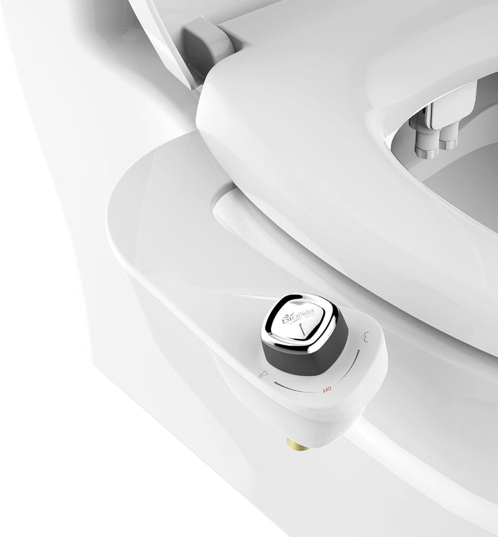 Bio Bidet SlimEdge Bidet-Aufsatz für Toilette, nicht elektrisch, selbstreinigende Doppeldüsen für vo