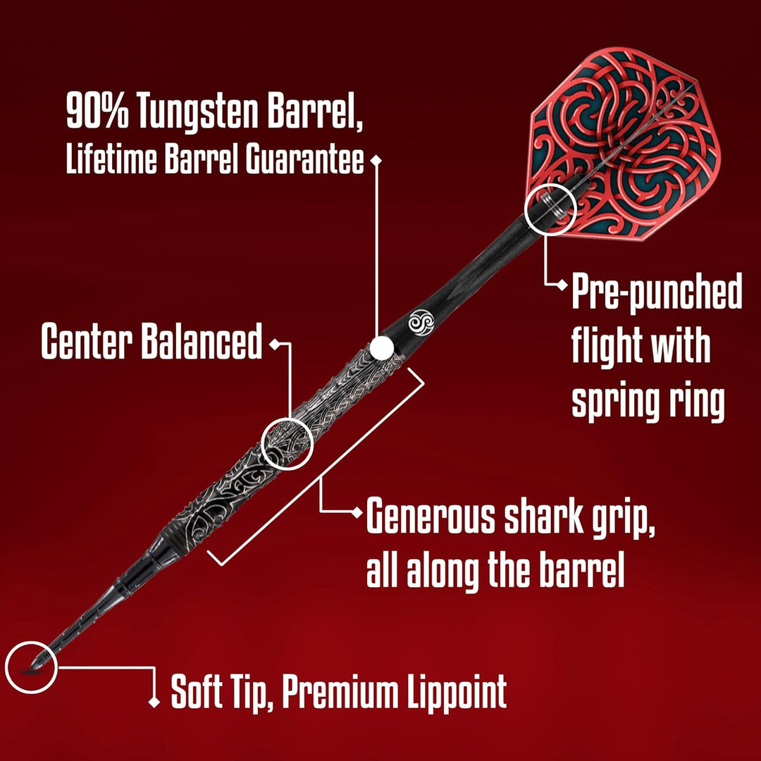 Shot Darts Warrior Kapene Captain 90% Tungsten Softdarts Gewicht: 20g, Gewicht: 20g