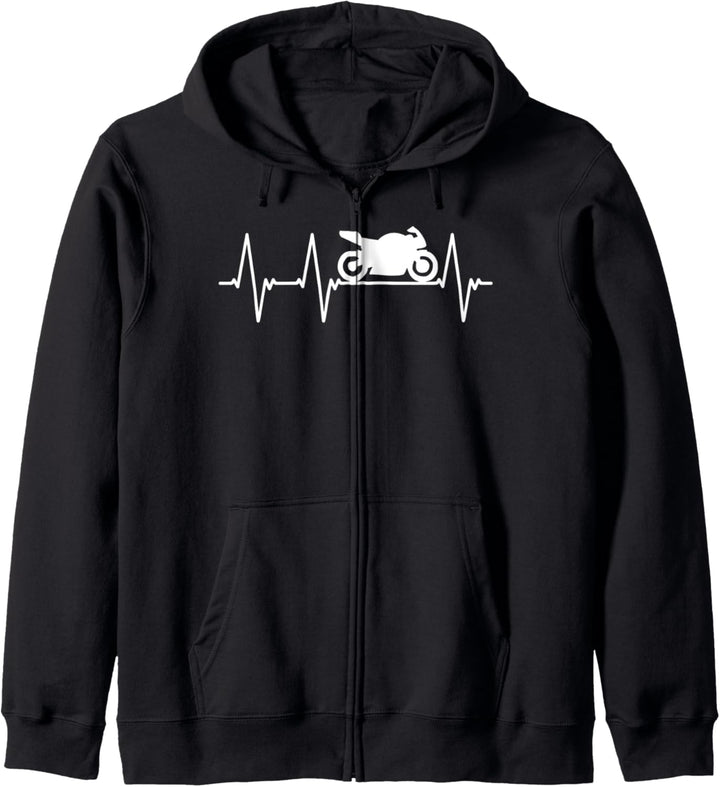Motorrad Motocross Heartbeat Biker Kapuzenjacke