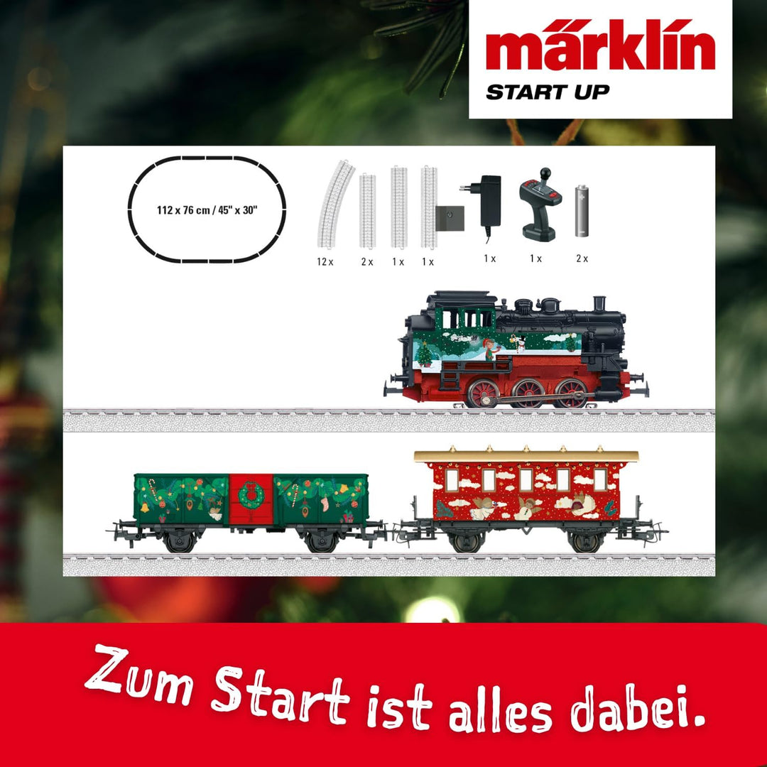 Märklin Start up 29124 - Startpackung Weihnachten mit Dampflok, Personenwagen und Güterwagen in weih