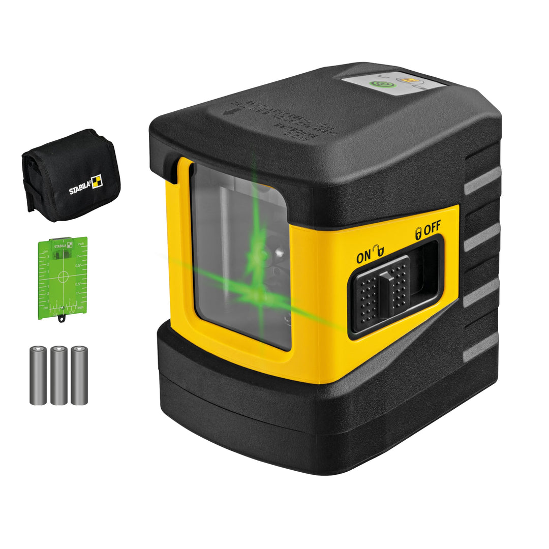 STABILA Kreuzlinienlaser grün LAX 60 G, selbstnivellierend, max. Reichweite: 30 m, Set inkl. Zielpla