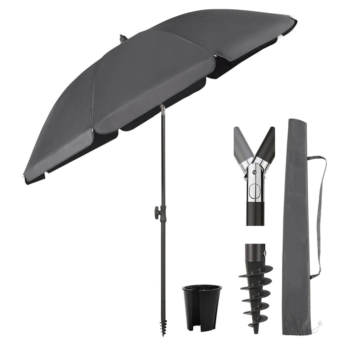 Sekey 160 cm Sonnenschirm Balkon mit Bodenhülse & Schutzhülle, Neigungs und Höhenverstellung, Sonnen