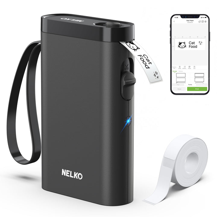 Nelko Etikettendrucker, Bluetooth P21 Selbstklebendes Etikettiergerät Tragbarer Beschriftungsgerät s