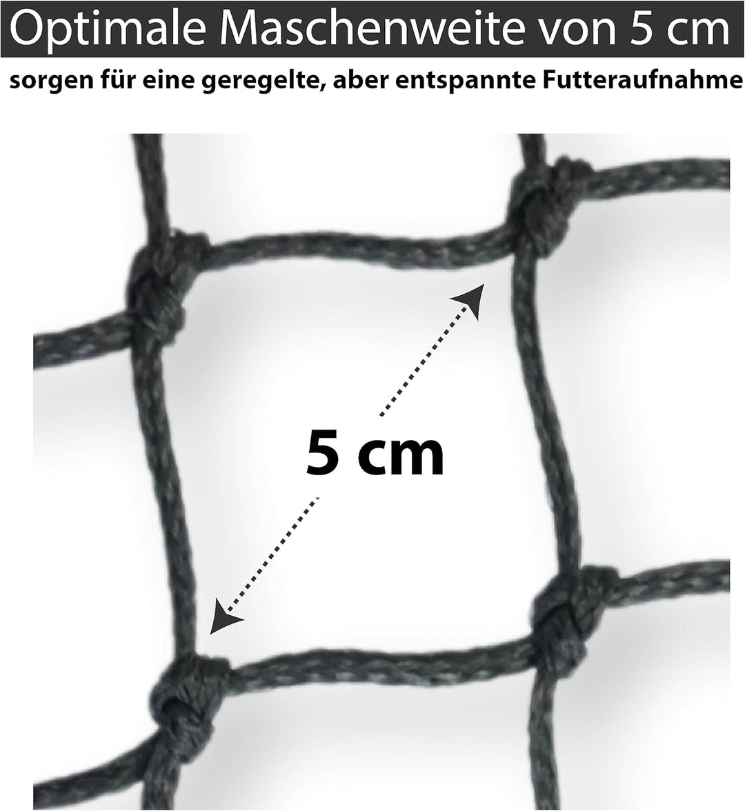 Extra grosses Heunetz für Pferde – 5cmx5cm Maschen - artgerechte Fütterung verbesserte Verdauung Heu