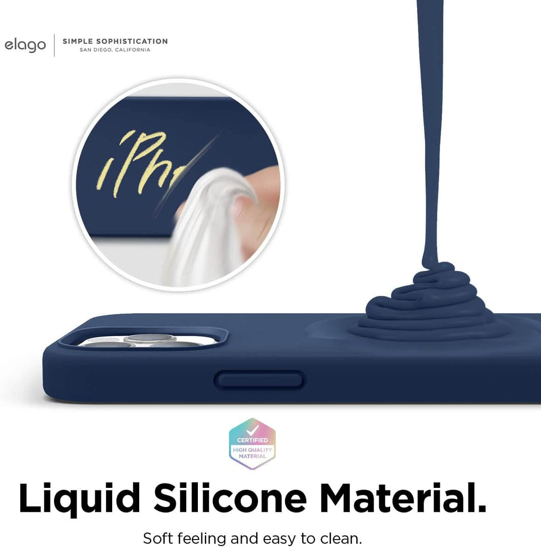 elago Magnetische Silikonhülle, kompatibel mit iPhone 12 und iPhone 12 Pro (6,1 Zoll), eingebaute Ma