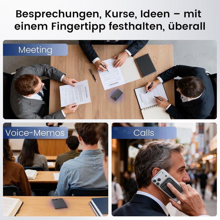 NEWYES Ailog KI Digitales Diktiergerät mit dedizierter App,Transkribieren und Zusammenfassen,35 Stun