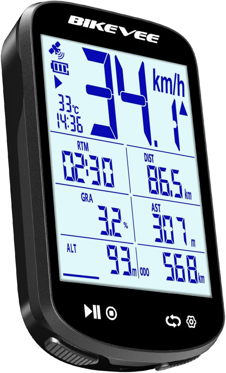 GPS Fahrradcomputer Kabellos Bluetooth 2,6 Zoll Glasdisplay