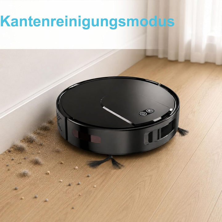 Saugroboter mit Wischfunktion, 8000Pa Starke Saugkraft Saugroboter | 5 Reinigungsmodi, Selbstauflade