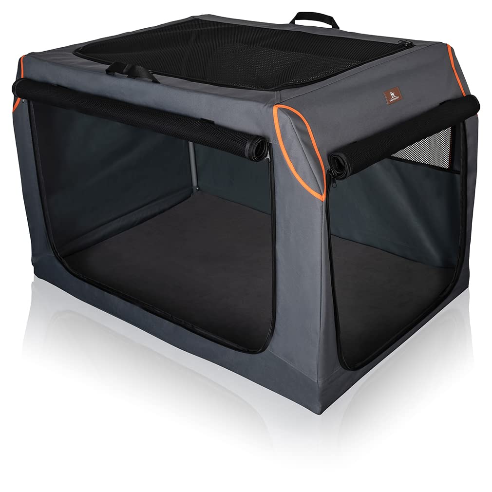 Knuffelwuff Faltbare Hundebox Transportbox mit Aluminiumgestell L 76x51x48cm, 76x51x48cm
