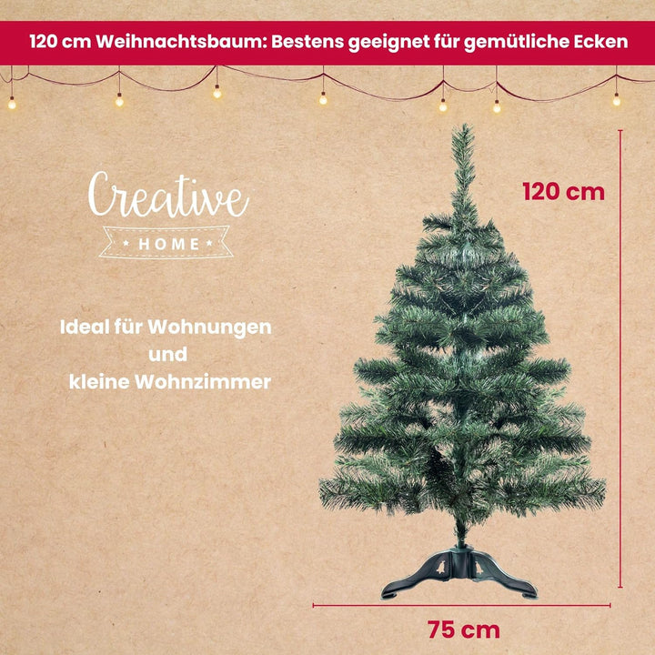 Creative Home Naturgetreuer Weihnachtsbaum Künstlich | Immergrüner künstlicher Tannenbaum | 120 cm |