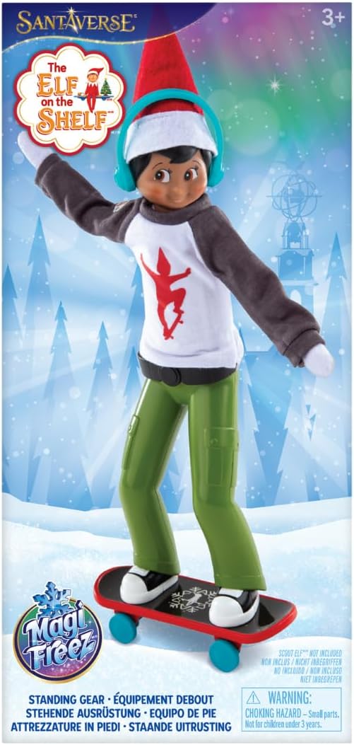 The Elf on The Shelf® MagiFreez™ Skateboard Set | Outfit mit Longsleeve, Kopfhörer & Skateboard | Sc
