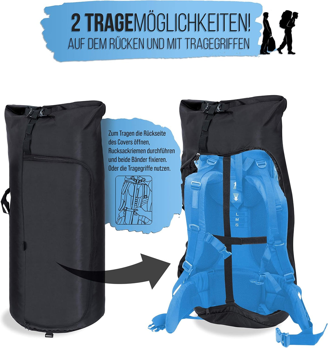 TWIVEE - 2 in 1 Rucksack Schutzhülle und Regenschutz - Flight Cover für Backpack - Flugzeug - Überzu