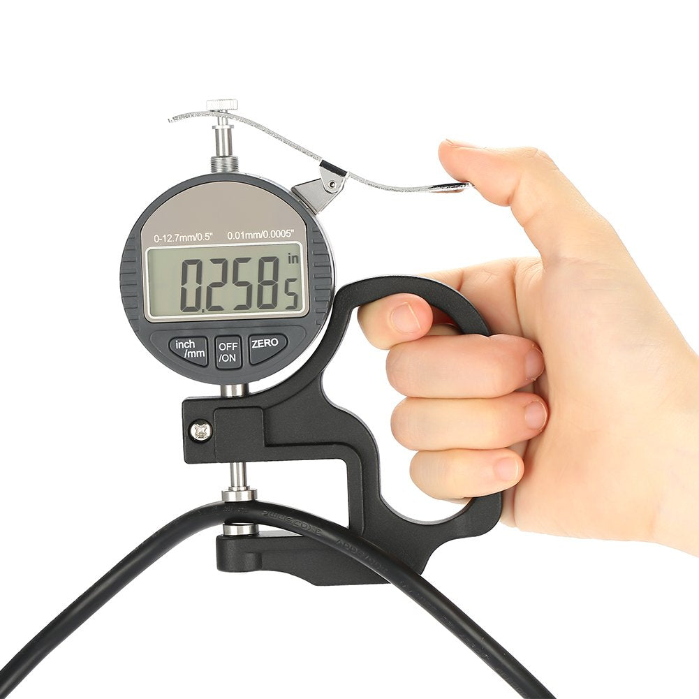 Dickenmessgerät Digital, Dickenmessschieber Elektronisches Mikrometer 0-12.7mm Metrik mit präzisem M