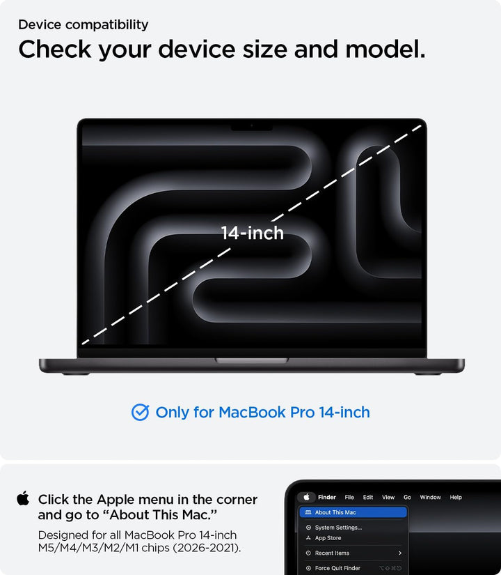 Spigen Urban Fit Hülle MacBook Pro 14" Zoll Case Kompatibel mit M4 / M4 Pro / M4 Max (2024), M3 / M3