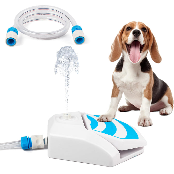 ALL FOR PAWS Hunde Trinkbrunnen Outdoor - Automatischer Wasserspender mit Sprinkler für Hunde, Hydra