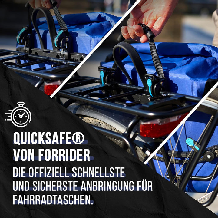 Forrider Fahrradtaschen für Gepäckträger 2er Set Wasserdicht Reflektierend | Gepäckträgertaschen 50L