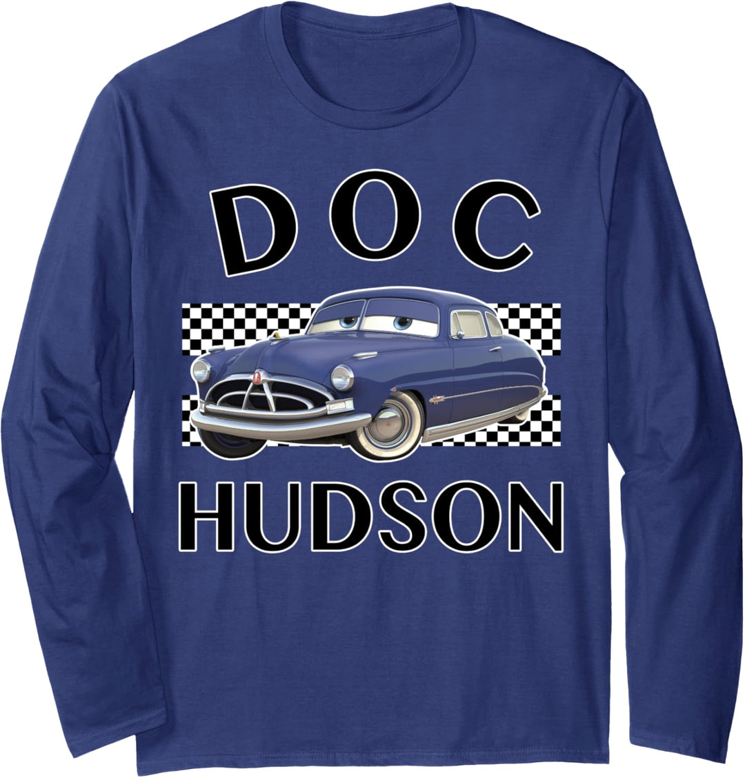 Disney Pixar Cars Doc Hudson Finish Line Poster Langarmshirt