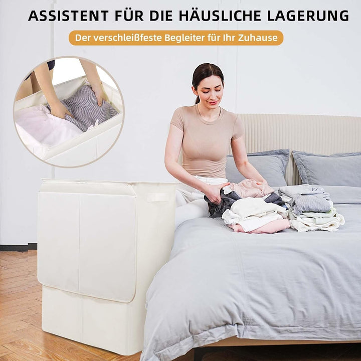 Wäschekorb Mit Deckel, 160L Extra Grosse Wäschekorb 3 Fächer Schmutzige Kleidung Hampers Für Wäsche