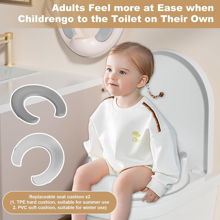 Toilettensitz Kinder,Toilettentrainer für Jungen und Mädchen,WC Sitz Kinder mit Griffen und Rückenle