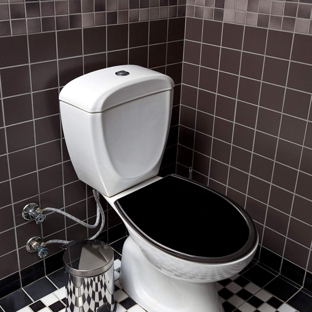 WC-Sitz Toilettendeckel mit Soft-Close, Duroplast & Edelstahl, Antistatisch & Antibakteriell, Abnehm
