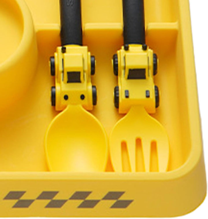 Silicone Dining Plate, Portable Feeding Kit, Utensil with Divided Sections, Comfortable Tableware Pl