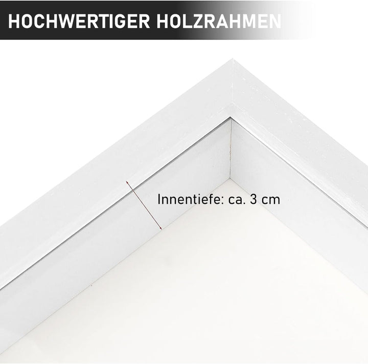 6 Stück Schattenbox-Bilderrahmen aus Holz, 19,5 × 14,5 cm, Tiefe Bilderrahmen für Trockenblumen, DIY