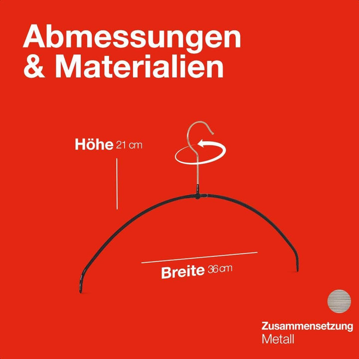 MAWA Kleiderbügel Light, Set mit 20 platzsparenden und rutschfesten Bügeln, ideal für T-Shirts, Tops