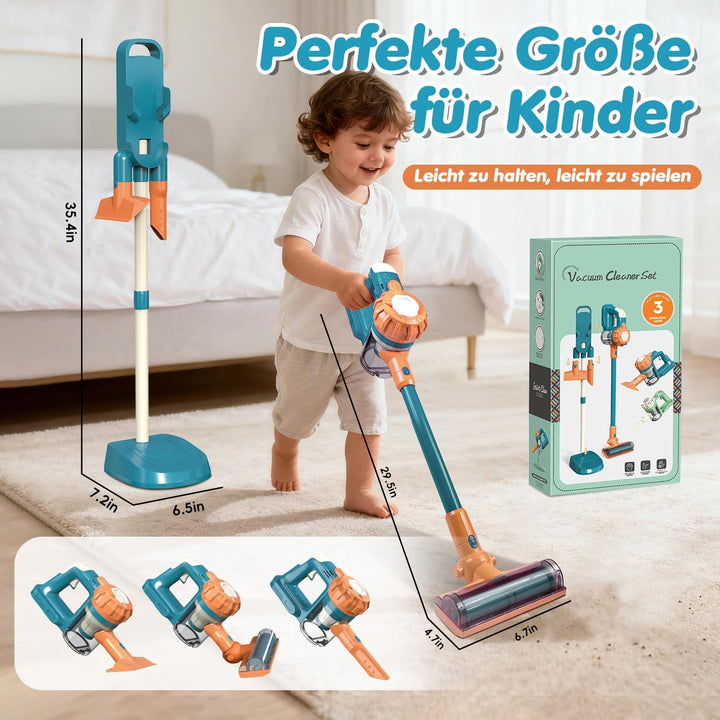VARANO Spielzeug-Staubsauger für Kinder, Kinderstaubsauger mit echter Funktion, Staubsauger-Spielzeu