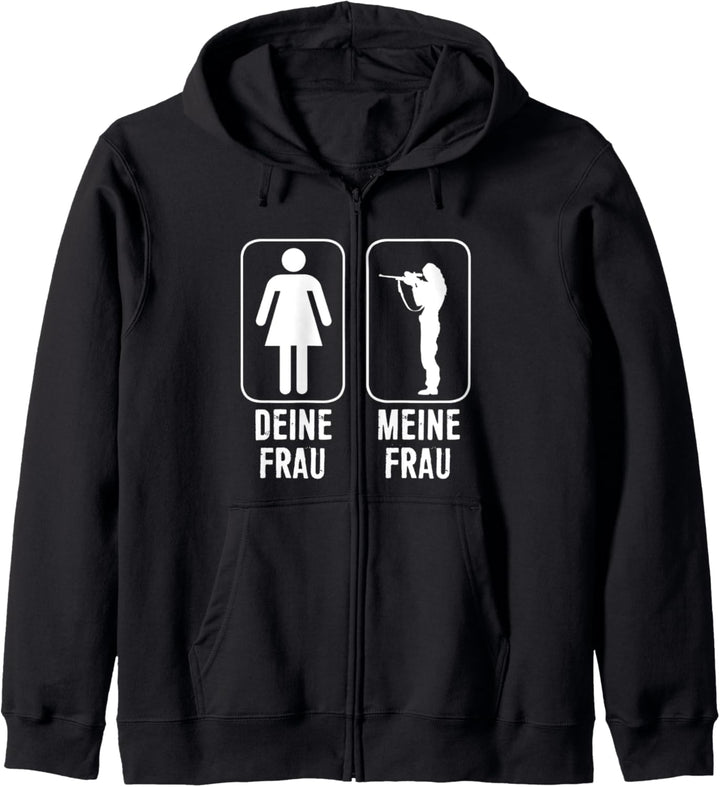 Jäger Jagen Deine Frau Meine Frau Geschenk Kapuzenjacke