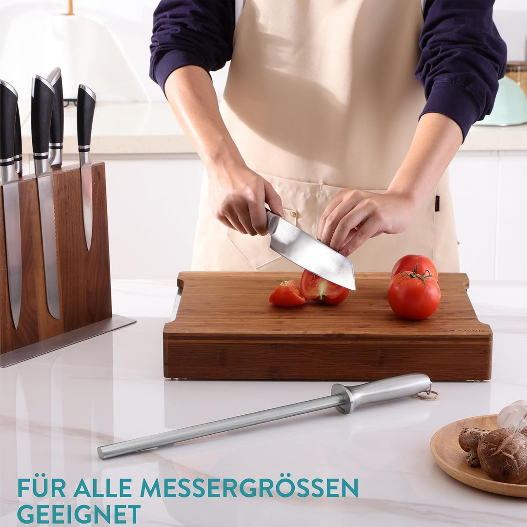 Navaris Wetzstahl für Messer - 43 cm Wetzstab - Messerschärfer mit Diamantbeschichtung - Diamant Mes