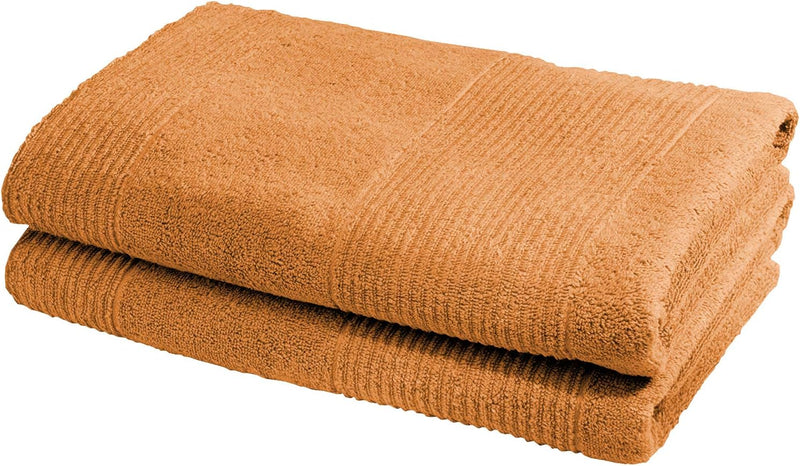 fleuresse Frottier 2828 2er-Set Duschtuch, mit Streifenbordüre und Kordelaufhänger, Ökotex Standard