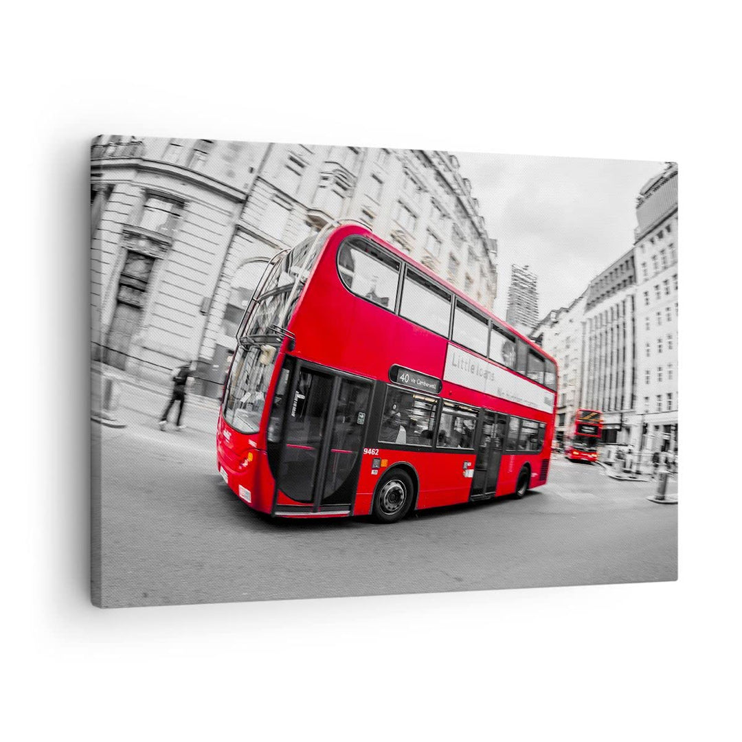 Bilder auf Leinwand Bus London Reise Tourismus Leinwandbild 70x50cm Wandbilder Dekoration Wohnzimmer