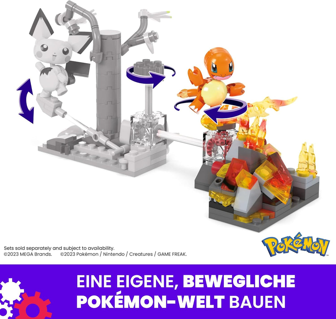 MEGA Pokémon Glumandas feurige Drehung - Bauset mit Bewegungsstein, zusammenbaubare und bewegliche G