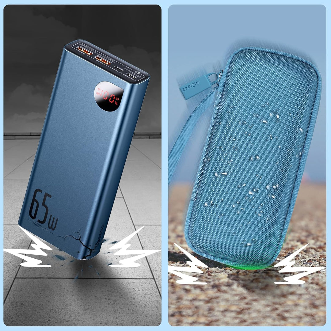 co2CREA Hart Reise Schutz Hülle Etui Tasche für Baseus Power Bank 20000mAh PD 65W Externer Akku Tele