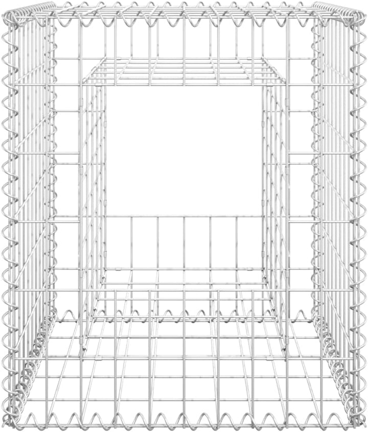 WIFESE 2 Stück Gabionensäulen 50x50x60 cm Steinkorb Gabione Gabionenkorb Pflanzkasten Gabionen Hochb