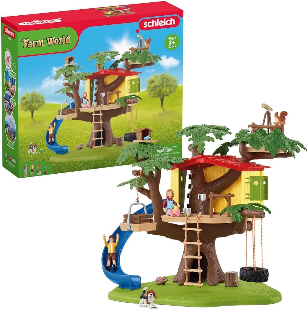 schleich 42408 Abenteuer Baumhaus, für Kinder ab 3+ Jahren, FARM WORLD - Spielset neue Verpackung