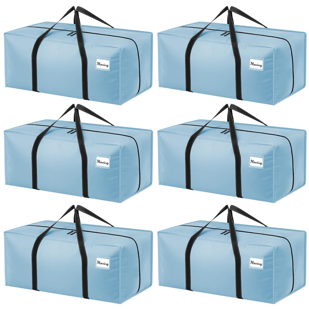 Dntorx 6 Stück 120L Aufbewahrungstasche, Heavy-Duty Umzugstaschen Wasserdicht Umzugskartons Grosse m